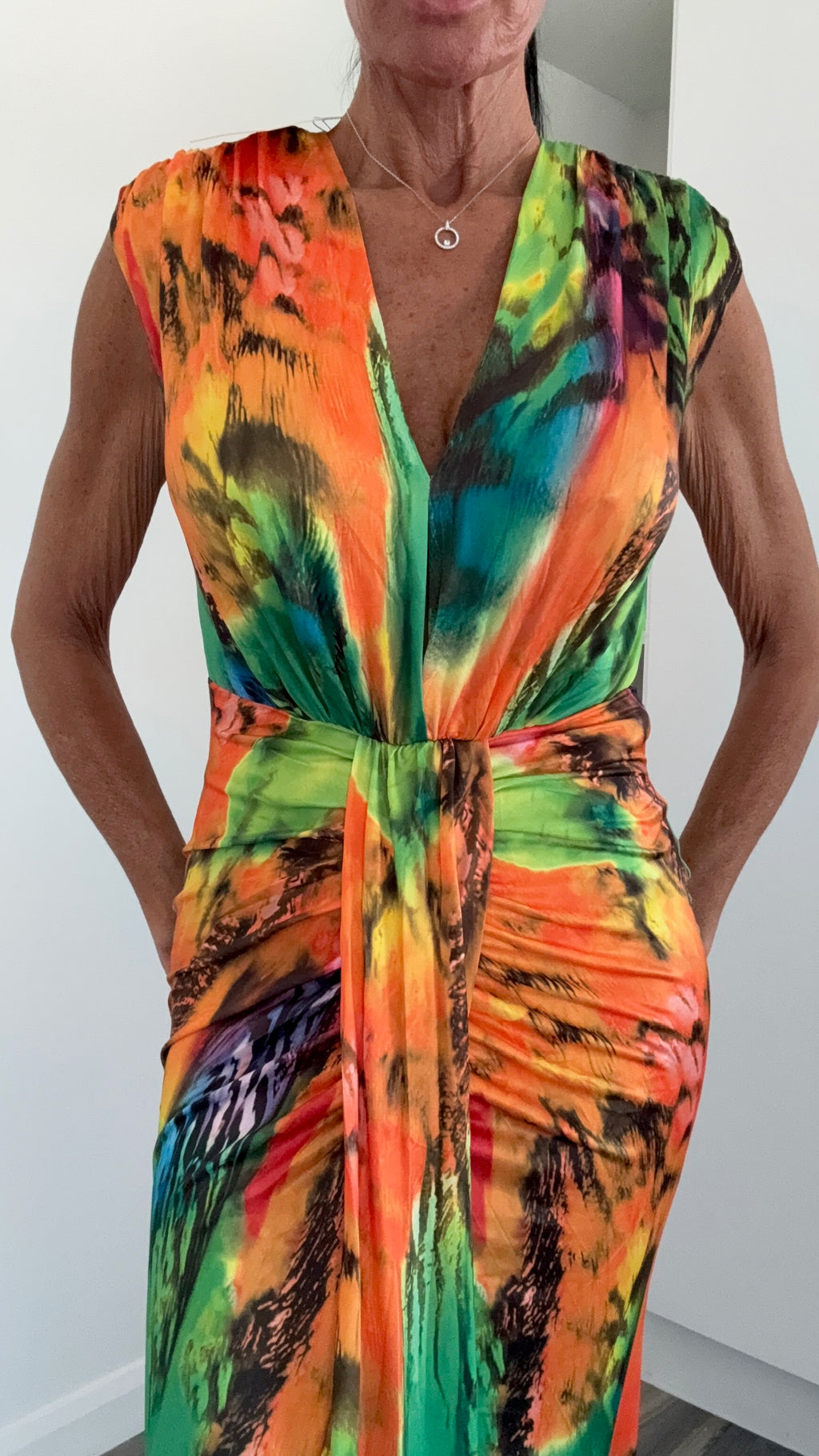 Sunset Mirage Maxi Dress - Tropical Green