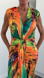 Sunset Mirage Maxi Dress - Tropical Green