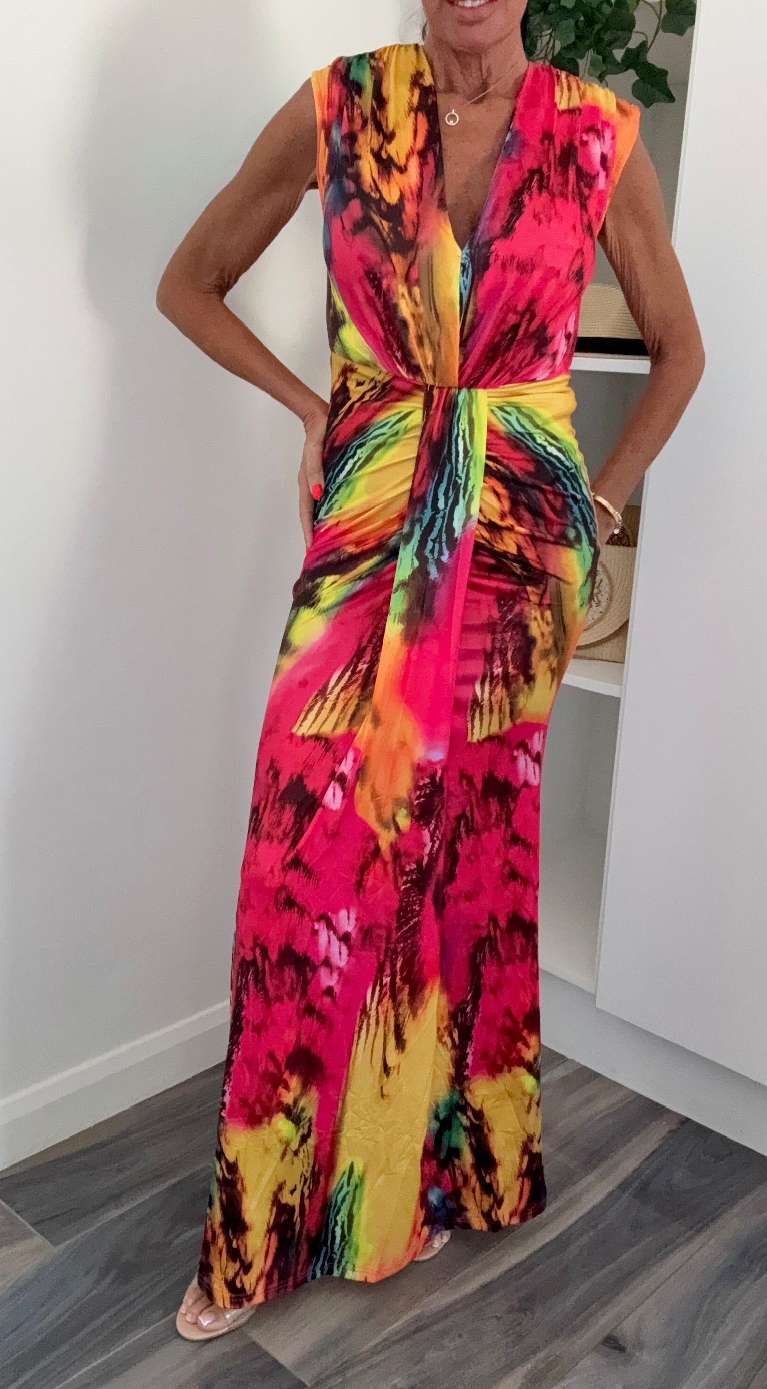 Sunset Mirage Maxi Dress - Sunset Pink