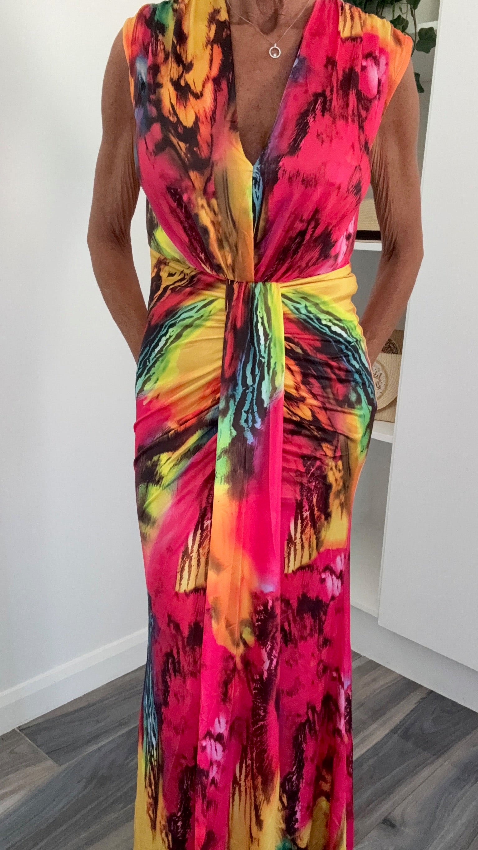 Sunset Mirage Maxi Dress - Sunset Pink